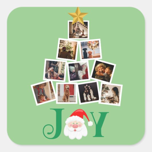 フォトジョイパーソナライズされたクリスマス スクエアシール (正面)