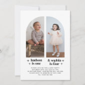 フォトジョイント誕生日招待状ハーフアーチ 招待状 (正面)