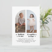 フォトジョイント誕生日招待状ハーフアーチ 招待状 (スタンド正面)