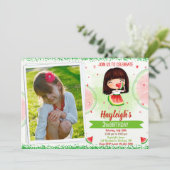 フォトスイカ誕生日の招待フルーツ招待状 招待状 (スタンド正面)
