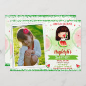 フォトスイカ誕生日の招待フルーツ招待状 招待状 (正面/裏面)