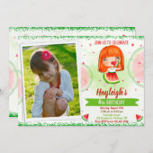 フォトスイカ誕生日の招待状サマー招待状 招待状 (正面/裏面)