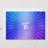 フォトスウィート16グルーヴィーパープルブルーグラデーションレトロ 招待状 (裏面)