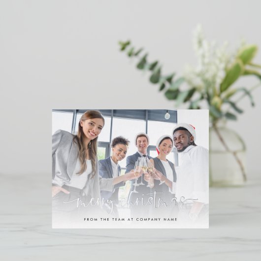 フォトスエレガントクリプトメリークリスマス実在 箔シーズンポストカード (立ち正面)