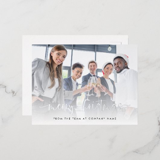 フォトスエレガントクリプトメリークリスマス実在 箔シーズンポストカード (正面/裏面)