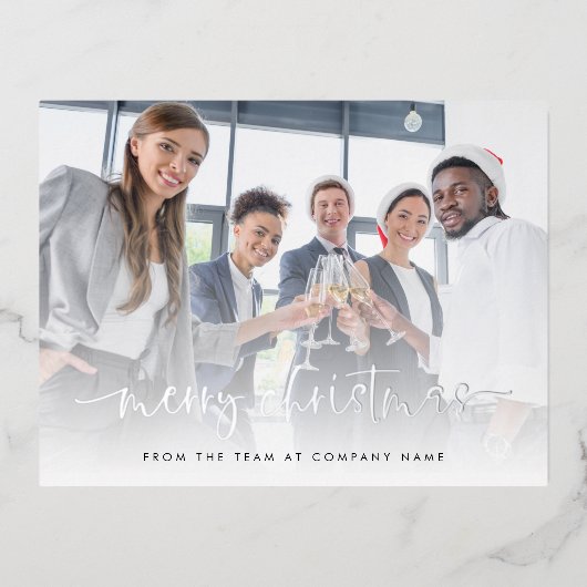 フォトスエレガントクリプトメリークリスマス実在 箔シーズンポストカード (正面)