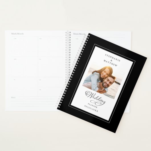 フォトスエレガントクリプトモダンブラック&ホワイト結婚ズ プランナー手帳 (ディスプレー)