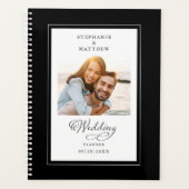 フォトスエレガントクリプトモダンブラック&ホワイト結婚ズ プランナー手帳 (正面)