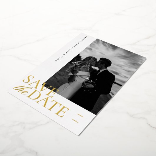 フォトスエレガントクリプト日付の保存 箔シーズンカード (回転した状態)