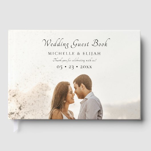 フォトスエレガントクリプトDusty Pinkの結婚ゲストブック ゲストブック (正面)