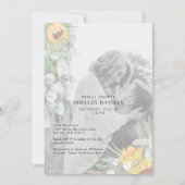 フォトスエレガントマフラワーフローラブライダルシャワー 招待状 (正面)