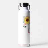 フォトスカスタマイズマフラワーピンク植物学 ウォーターボトル (正面)