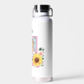 フォトスカスタマイズマフラワーピンク植物学 ウォーターボトル (背面)