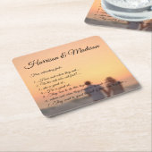 フォトスカスタムクリプトのカップルおもしろいファクト結婚ー スクエアペーパーコースター (アングル)