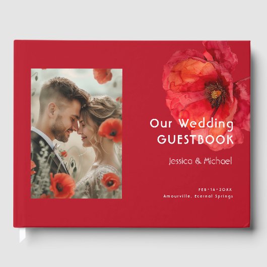 フォトスカーレットペタルエレガンス付き ゲストブック (正面)