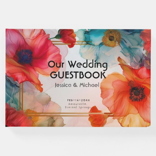 フォトスカーレットペタルエレガンス付き ゲストブック (正面)