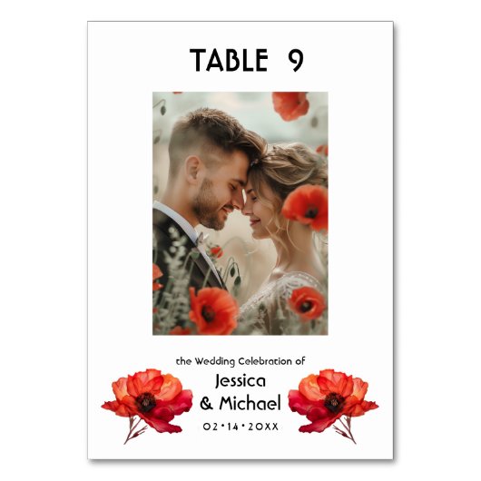 フォトスカーレットペタルエレガンス付き テーブルナンバー (正面)