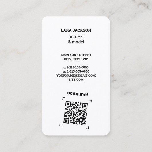 フォトスキャン可能なQR 名刺 (裏面)