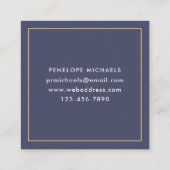 フォトスクエアの名刺を持つ高級ブルーグリッド スクエア名刺 (裏面)