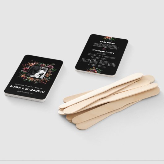 フォトスクエアムーディーズ花模様フレームウェディングパーティー ハンドファン (組立なし)