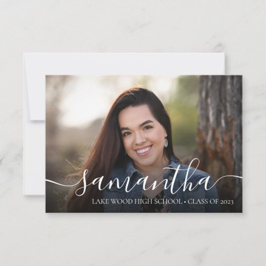 フォトスクエレガントリプトの卒業発表 招待状 (正面)