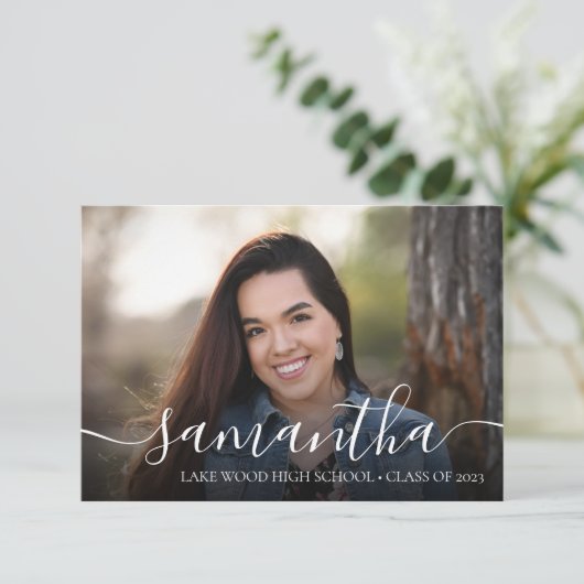 フォトスクエレガントリプトの卒業発表 招待状 (スタンド正面)