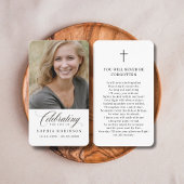 フォトスクエレガントリプト葬儀記念祈りの言葉カード 名刺