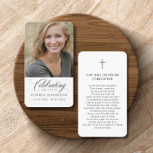 フォトスクエレガントリプト葬儀記念祈りの言葉カード 名刺