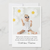 フォトスクモダンリプト誕生日サンキューカード サンキューカード (裏面)