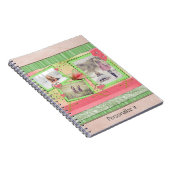 フォトスクラップブックページ(ピンクと緑) ノートブック (右側)