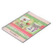 フォトスクラップブックページ(ピンクと緑) ノートブック (左側)