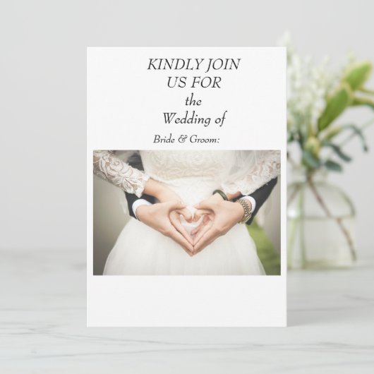 フォトスクリプエレガントトのカスタムウェディング招待状 招待状 (スタンド正面)