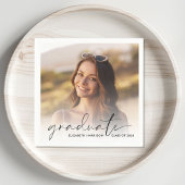 フォトスクリプエレガントトオーバーレイ卒業パーティー スタンダードカクテルナプキン