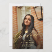 フォトスクリプエレガントト金ゴールド2枚とブラック卒業 案内状 (正面)