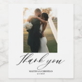 フォトスクリプトありがとうござ結婚う写真 ワインラベル (シングルラベル)