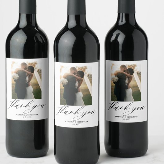 フォトスクリプトありがとうござ結婚う写真 ワインラベル