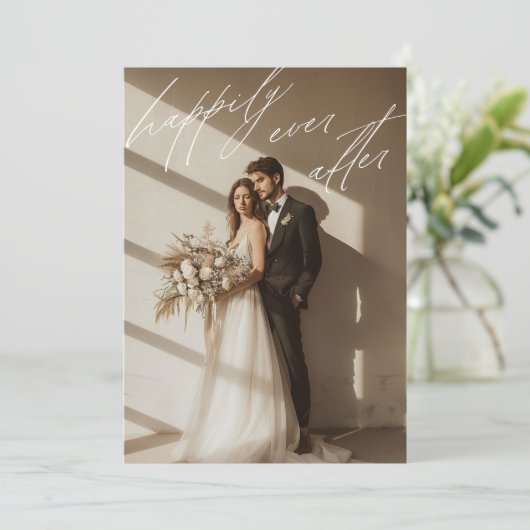 フォトスクリプトの後にQRコードが幸せに結婚なる 案内状 (スタンド正面)