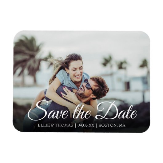 フォトスクリプトの日付をエレガント保存シンプルする マグネット (横)