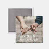 フォトスクリプトの日付を保モダン存エレガントする マグネット (正面/裏面)