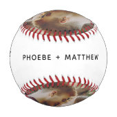 フォトスクリプトより良いカップルのカスタム 野球ボール (裏面)