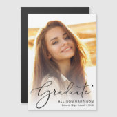 フォトスクリプトエレガントの卒業 マグネット招待状 (正面/裏面)