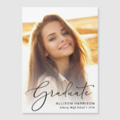 フォトスクリプトエレガントの卒業 マグネット招待状 (正面)