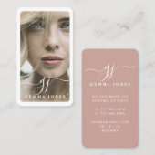 フォトスクリプトエレガント書道モノグラム 名刺 (正面/裏面)