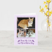 フォトスクリプトキャットドッグペットキッズ母の日ピンク カード (黄色い花)