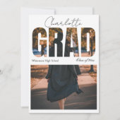 フォトスクリプトスタイリッシュの卒業発表 招待状 (正面)