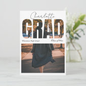 フォトスクリプトスタイリッシュの卒業発表 招待状 (スタンド正面)