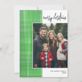 フォトスクリプトメリークリスマスモダンオフセンター シーズンカード (正面)