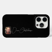 フォトスクリプトモダンのミニマル白黒エレガント Case-Mate iPhoneケース (裏面 (横))