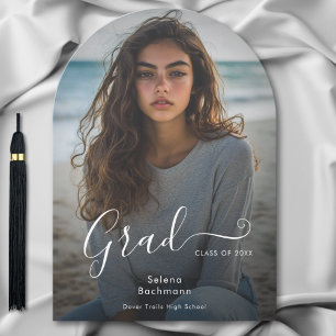 フォトスクリプトモダンの卒業式のアーチ発表 招待状