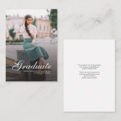 フォトスクリプトモダンの卒業発表 ノートカード (正面/裏面)
